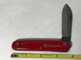 Vintage Colonial Knife Remington Rifle Advertising Red Handle Single Blade