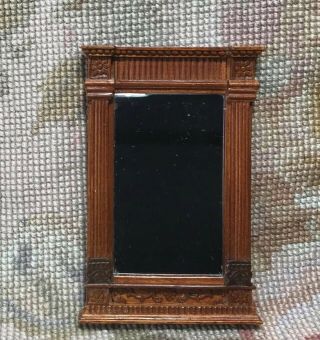 Dollhouse Miniature Furniture Bespaq Walnut Framed Shop Display Mirror 1090