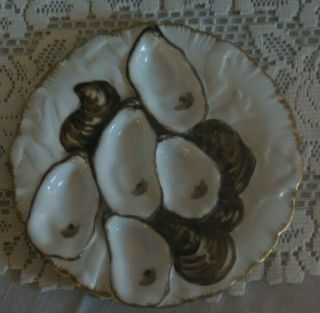 Antique Limoges " Turkey " Oyster Plate 1800 