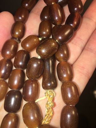 Antique German Cherry Amber Faturan Misbaha Tasbih Rosary Prayer Beads Sandalous