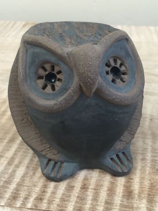 Vintage Mcm Swedish Clay Art Pottery Handmade Owl By Monika San Diego California