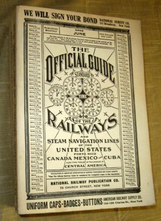 Official Guide Of The Railways June 1916 Reprint Dated 1979