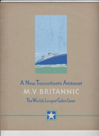 Cunard White Star Line " Britannic " 1930 
