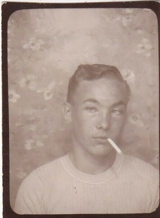 Vintage Photo Booth - Handsome,  Sultry,  Sexy Young Man,  Cigarette - Gay Interest