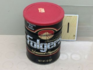 Vintage Folgers Coffee Can Tin - Gourmet Supreme