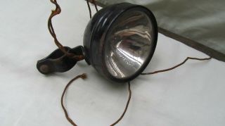 Vintage Bicycle Handlebar Metal Light With Clamp / Glass Lens
