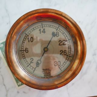 Antique Vintage Steam Pressure Gauge Ashton Valve Co.  All Brass 7 - 1/2 " Dia.