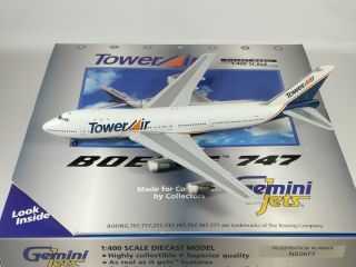 Tower Air Boeing 747 - 100 Metal Aircraft Model 1:400 Scale Gemini Jets Rare