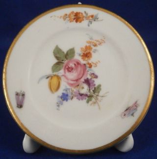 Antique Meissen Porcelain Plate In Stand Place Card Holder Porzellan Platzhalter