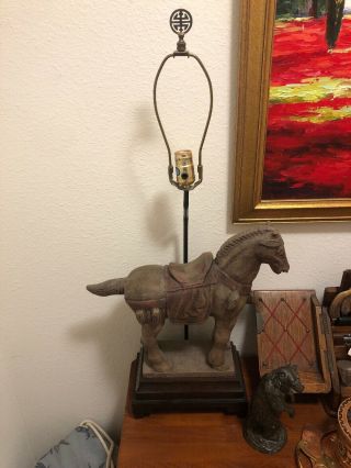 Mid - Century Frederick Cooper Tang Horse Figural Table Desk Lamp