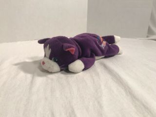 1998 Lisa Frank Beanie Babie Baby Kitten Cat Purple Playtime Vintage Euc