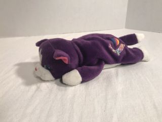 1998 Lisa Frank Beanie Babie Baby Kitten Cat Purple Playtime VINTAGE EUC 2