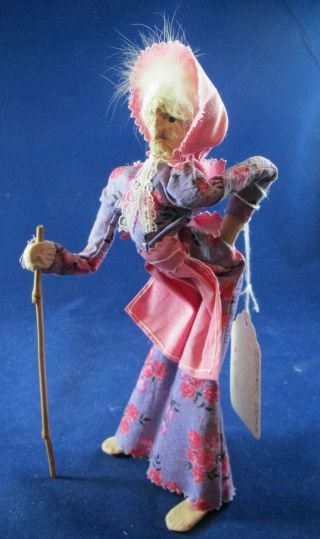 Org Vintage Ethnic Folk Art Apple Head Doll - Dated 1945 - Chambersburg Doll Show