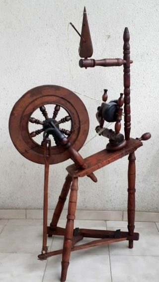 Antique Unique Spinning Wheel / Dated 1899