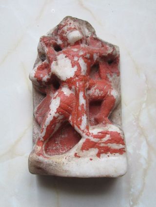 4 Day Rare Marble Sculpture Indian God Hanuman C.  18th Cent Statue Fragment