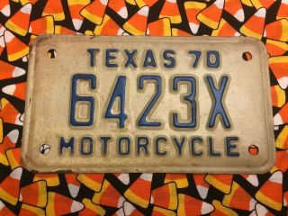 1970 Texas Motorcycle License Plates 6423x