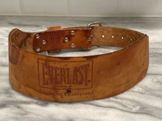 Vintage Everlast Weight Lifting Leather Belt Size Medium 28 " To 38 " Model 1011