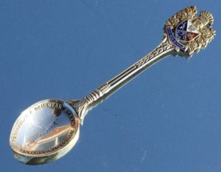 P&o Orient Line Ss Himalaya Quality Solid Silver Enamel Maiden Voyage Spoon 1949