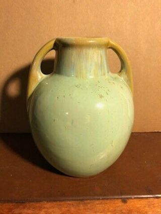 Antique Vintage Signed Fulper Arts & Crafts Art Pottery Vase Pot With Handles