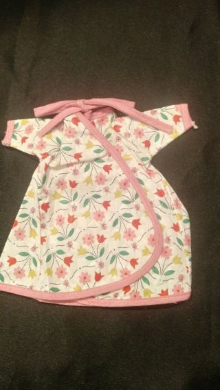 Vintage Tagged Vogue Medford Ginny Doll Colorful Floral Cotton Robe W Pink Ties
