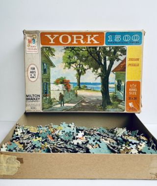Vtg 1963 York King Size 1500,  Jigsaw Puzzle 31x24 MB 4335 Summertime by the Sea 3