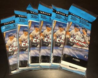 (6) Topps 2020 Chrome Baseball Cello Pack,  In Hand & Ready To Ship