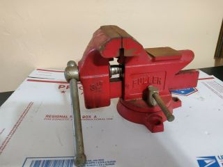 Vintage Fuller 3 - 1/2 " Swivel Anvil Bench Vise With Pipe Grips Made In Japan