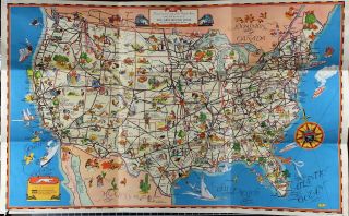 Greyhound A Good Natured Map Of The United States Guide To The Wonderful West