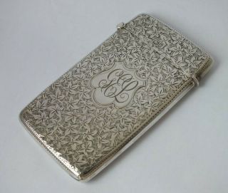 Pretty Antique Solid Sterling Silver Card Case 1905/ L 8 Cm/ 35 G