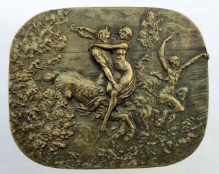 Antique French Bronze Art Medal By Félix Charpentier 1858 1924