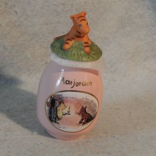 Vintage Disney Winnie The Pooh Spice Jar Tigger Marjoram Ceramic Porcelain Herb