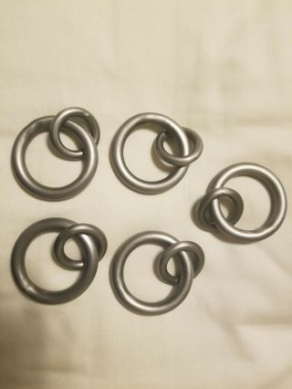 10 Pottery Barn Pb Standard 1.  25” Pewter Curtain Rings W/small Rings