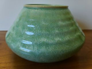 Antique Roseville Pottery Ribbed Blue - Green Glaze Imperial Ii Vase