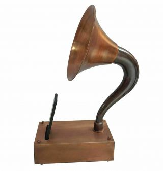 Antique Gramophone For I Phone Mobile Wireless Outdoor Musical Player Speaker