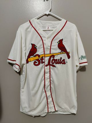 Vintage White St Louis Cardinals Patch Logo Home Baseball Jersey Mlb Mens Xl