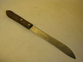 vintage Citation Stainless Steel U.  S.  A.  butcher chef knife double rivet wood 2
