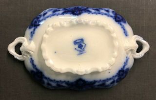 Flow Blue Covered Dish Wood & Son Seville Royal Semi Porcelain England Antique 3