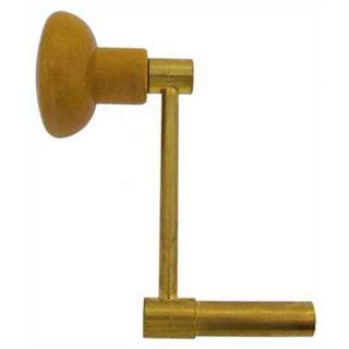 1 X Brass Longcase Crank Clock Key Wood Handle Traditional,  Size - 4.  75 Mm.