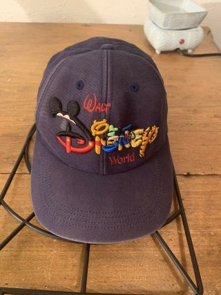 Vintage Walt Disney World Hat Cap Dark Blue Adjustable Snapback