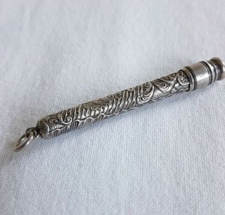Sterling Silver Antique Victorian Chatelaine Pencil Holder Propelling