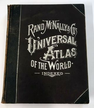 Antique 1898 Rand Mcnally Universal Atlas Of The World Antique Maps Book