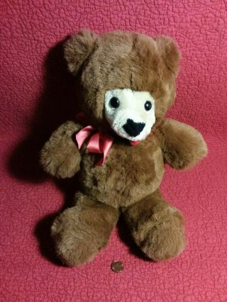 Vtg 15 " Animal Fair Norwest Banks Brown Cream Teddy Bear Plush Stuffed Animal
