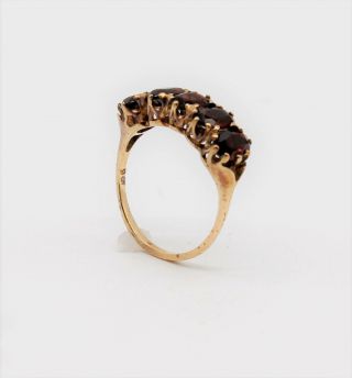 Antique 9 Ct Gold & Garnet Ring Uk Size M