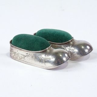 A Fine Chinese Export Silver Novelty Shoe Pin Cushions,  Early 20thc