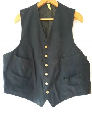 Antique Union Pacific Railroad Conductor Uniform Vest 6 Buttons