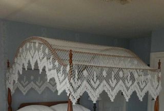 Handmade Canopy For Full Size Canopy Bed Natural Antique White Color