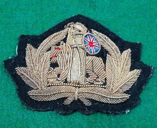 Pre Ww1 British India Steam Navigation Company Embroidered Bullion Cap Hat Badge