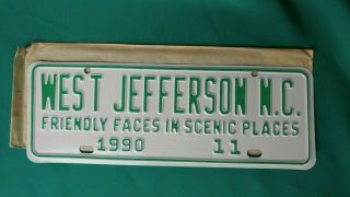 1990 West Jefferson Nc - City License Plate Topper Friendly Faces Scenic Places