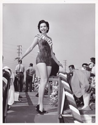 Ann Miller Swimsuit Candid On Set Vintage 1950 Mgm Dbw Cheesecake Photo