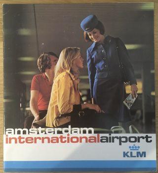 Klm Dutch Airlines 1970s Amsterdam Schiphol Airport Brochure B747 Dc9 Dc8